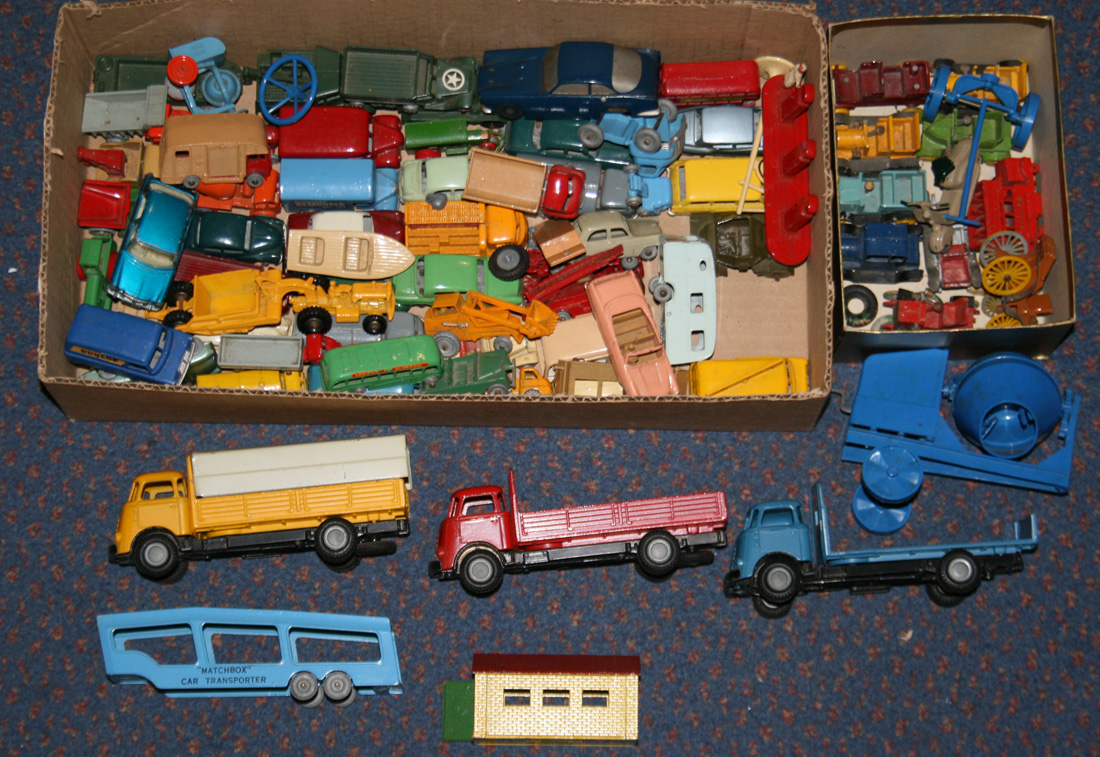 A collection of Lesney Matchbox 1-75 vehicles, including a No. 39 ...