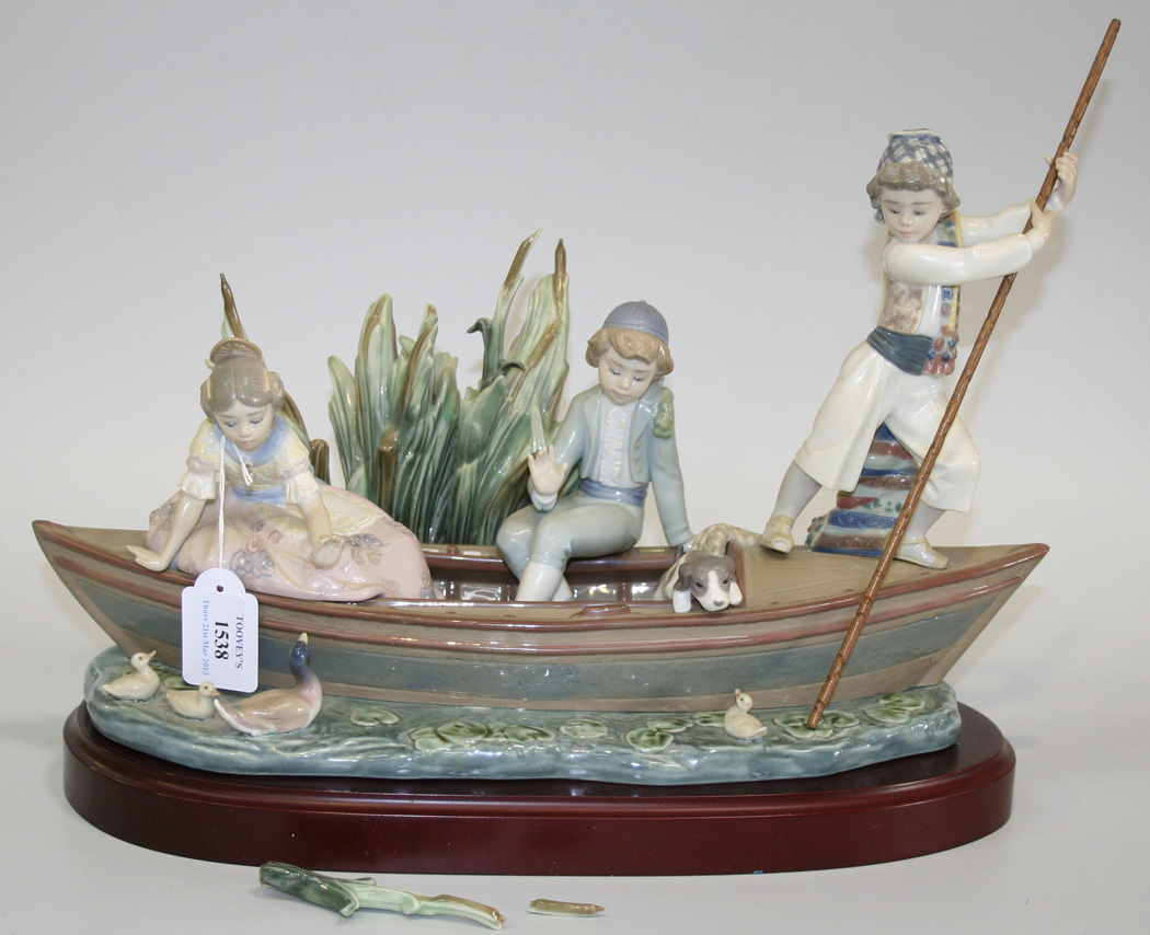 Sold at Auction: Lladro Porcelain Figure of Old Man on Fishing Boat