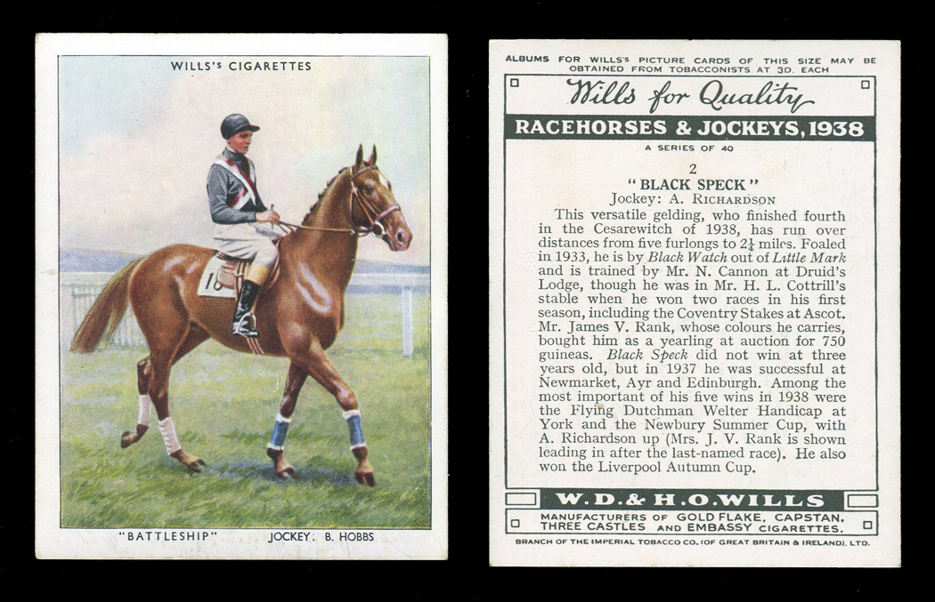 A collection of cigarette cards, including 29 (of 40) Wills 'Racehorses ...