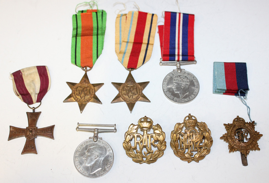 A 1939-45 Star, an Africa Star, a 1939-45 Defence Medal, a 1939-45 War ...