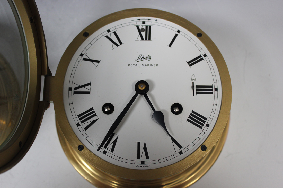 A Schatz brass ships clock and barometer West Germany, second half of the  20th century. - Bukowskis