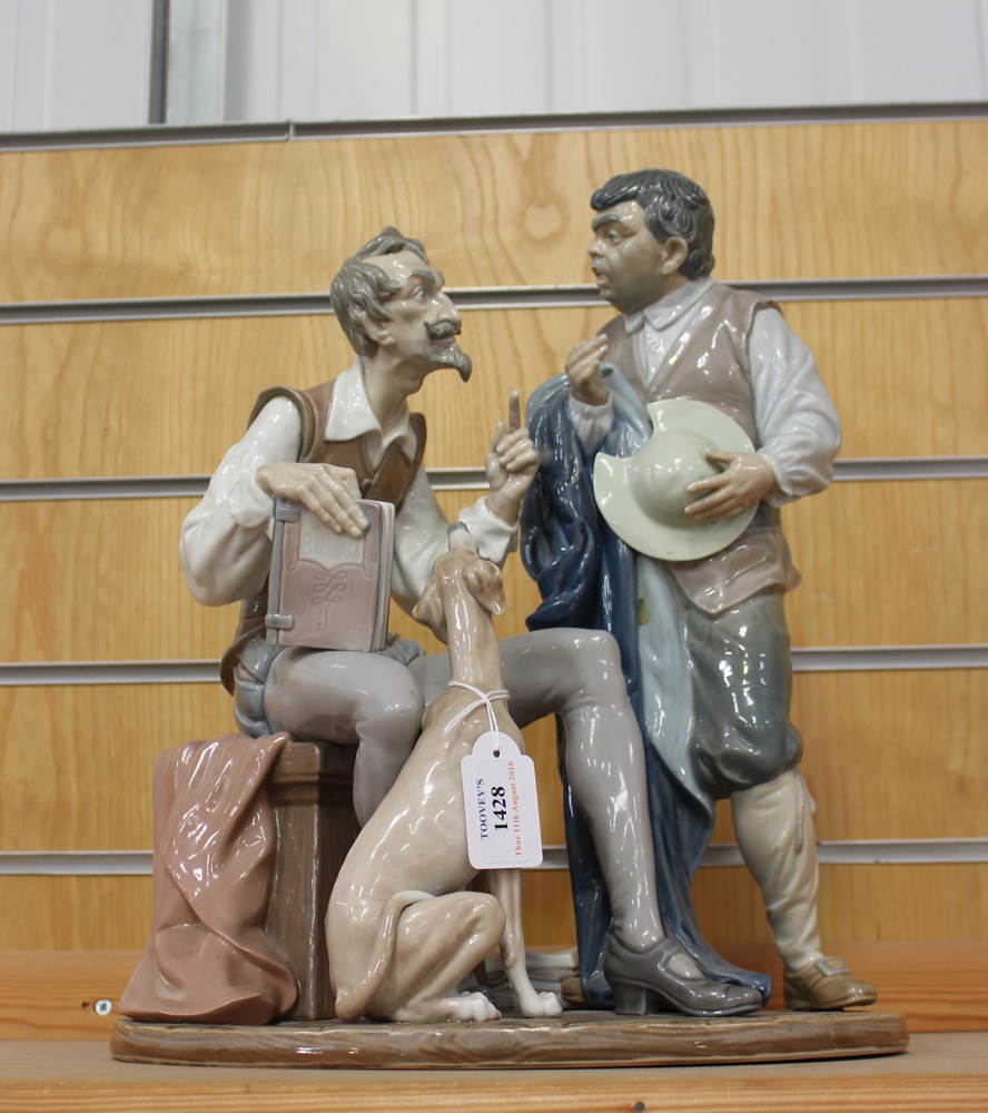 A Lladro porcelain figure of Don Quixote and Sancho Panza, No