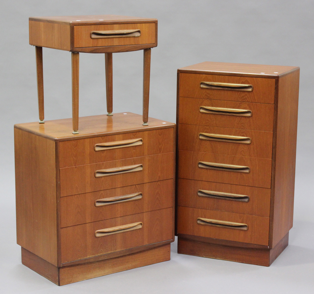 A Mid 20th Century G Plan Teak Bedroom Suite Comprising A