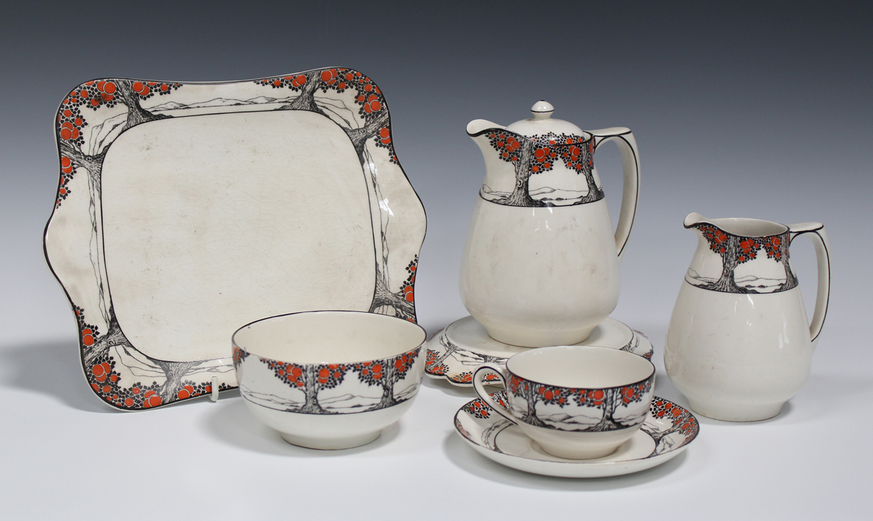 orange tree tea set