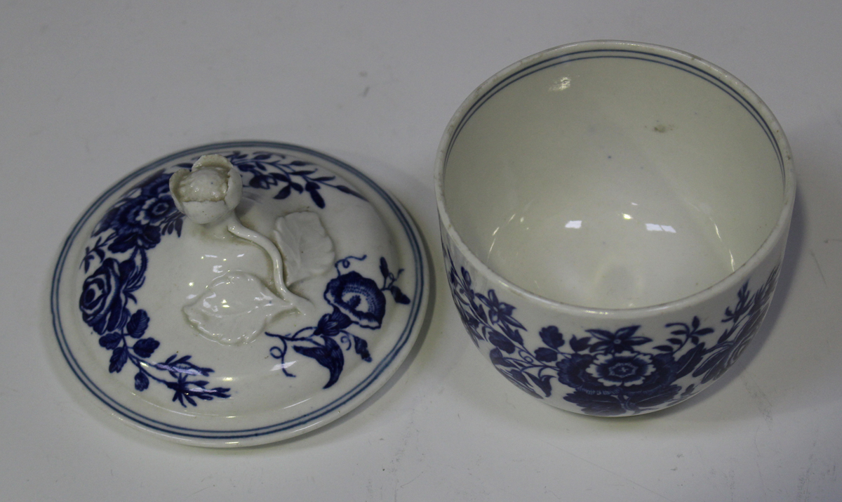 A Worcester porcelain sugar bowl and cover, circa 1770-1780