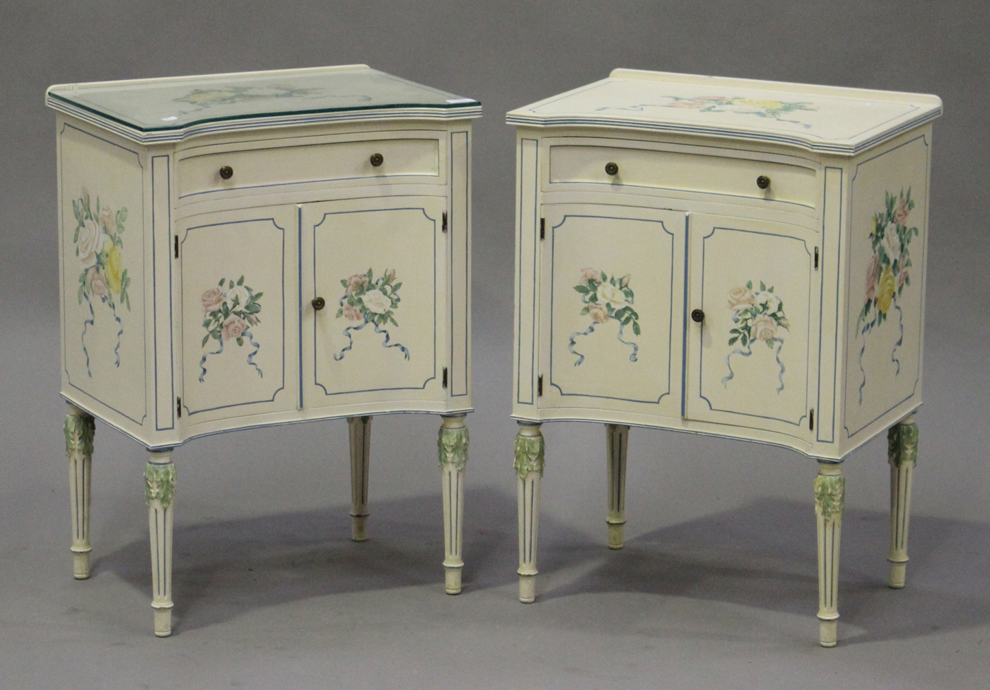 Vintage white bedside cabinets