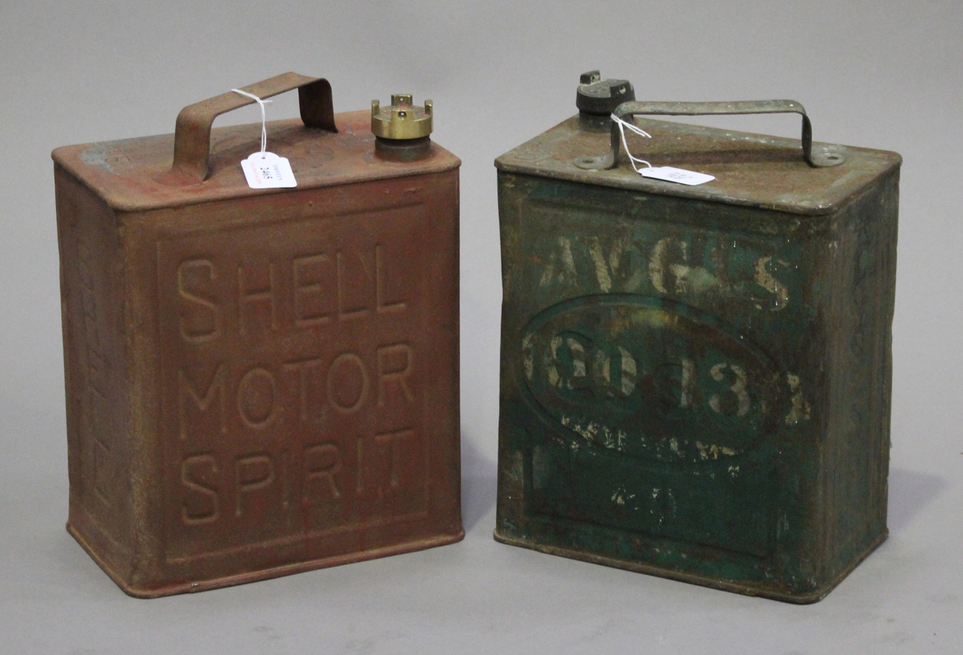 a-collection-of-eighteen-various-two-gallon-petrol-cans-including-four