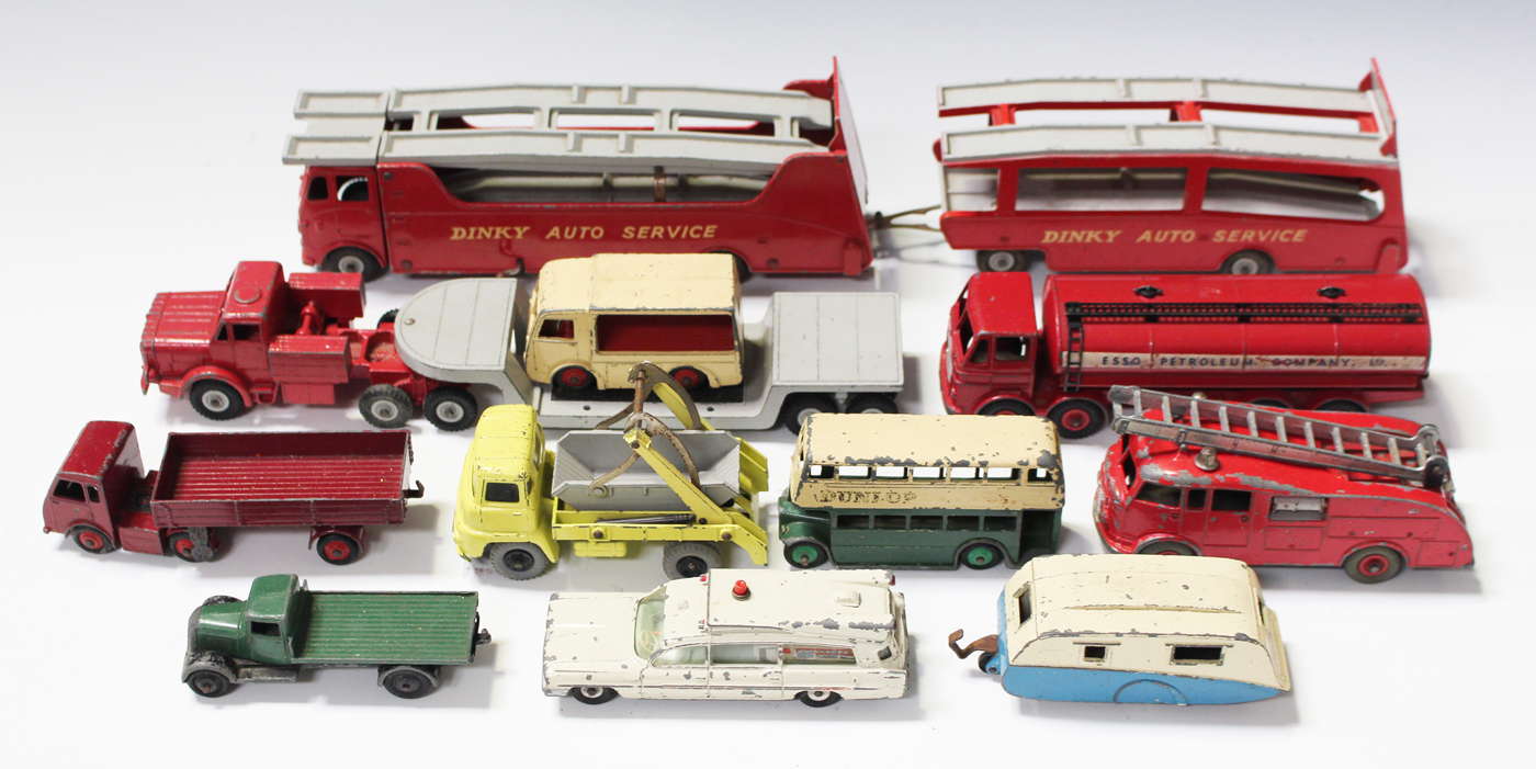 A collection of Dinky Toys and Supertoys vehicles, including a No