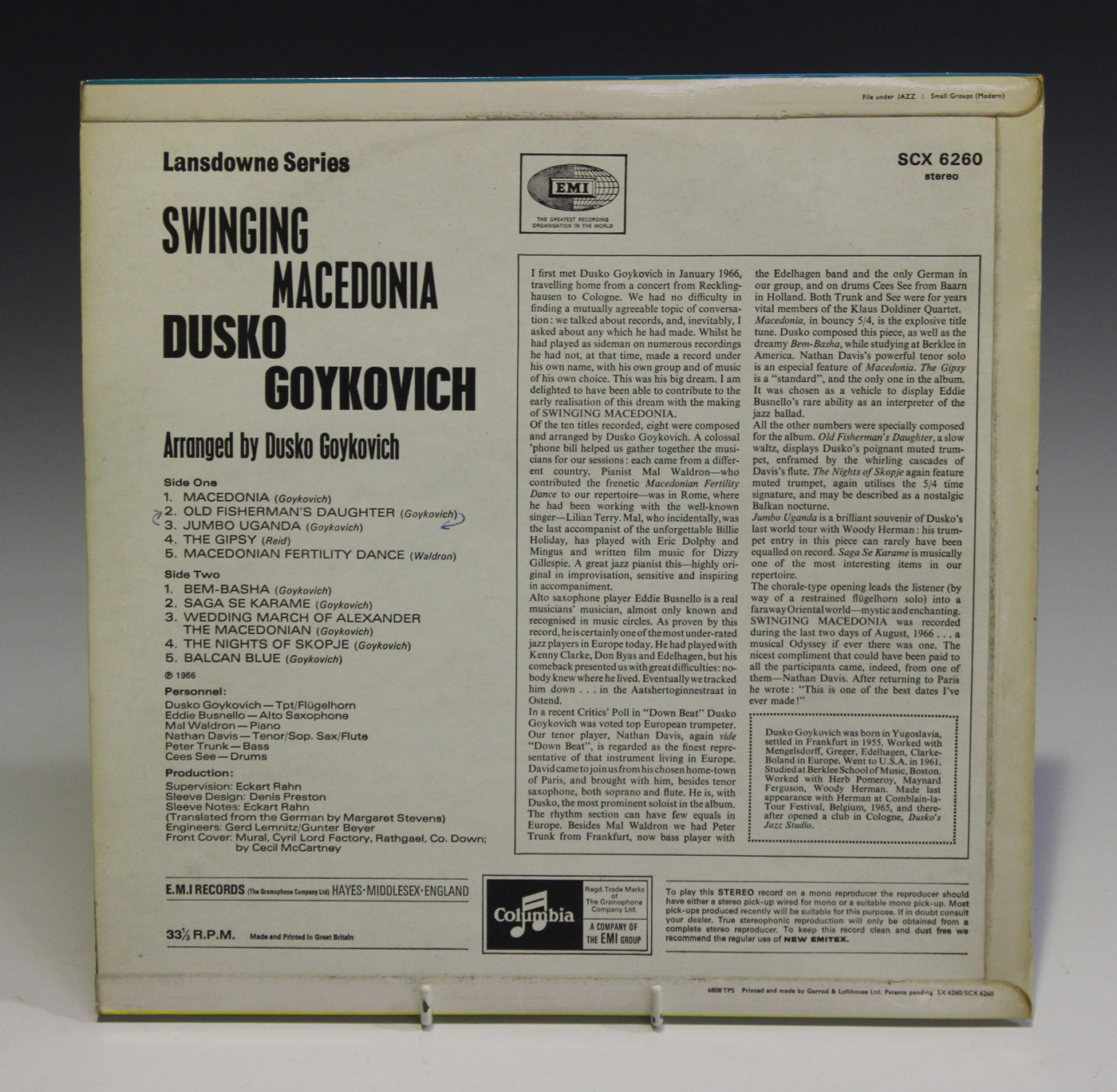 A stereo first pressing of the LP record 'Swinging Macedonia