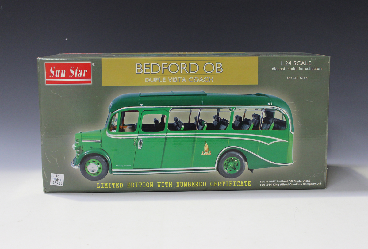 A Sun Star limited edition 1:24 scale 5003 1947 Bedford OB Duple Vista coach  King Alfred 'Winch