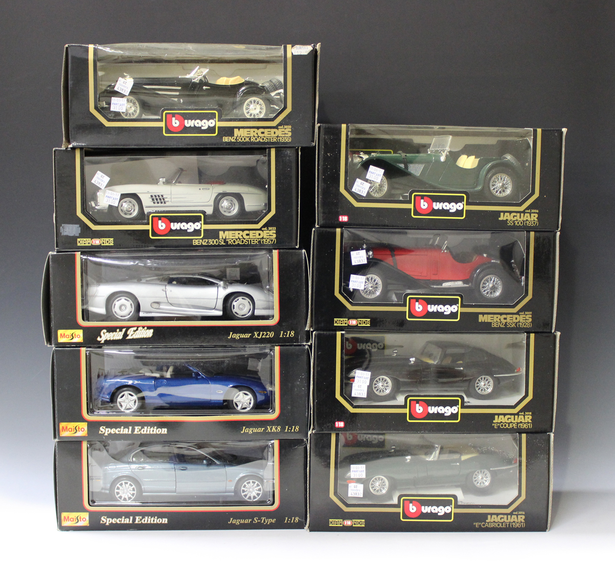 Thirteen Burago 1:18 Scale Die-cast Boxed model cars