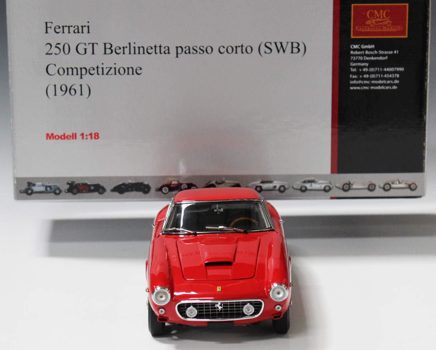 A CMC Exclusive Models 1:18 scale model Ferrari 250 GJ Berlinetta passo  corto (SWB) Competizione, 19