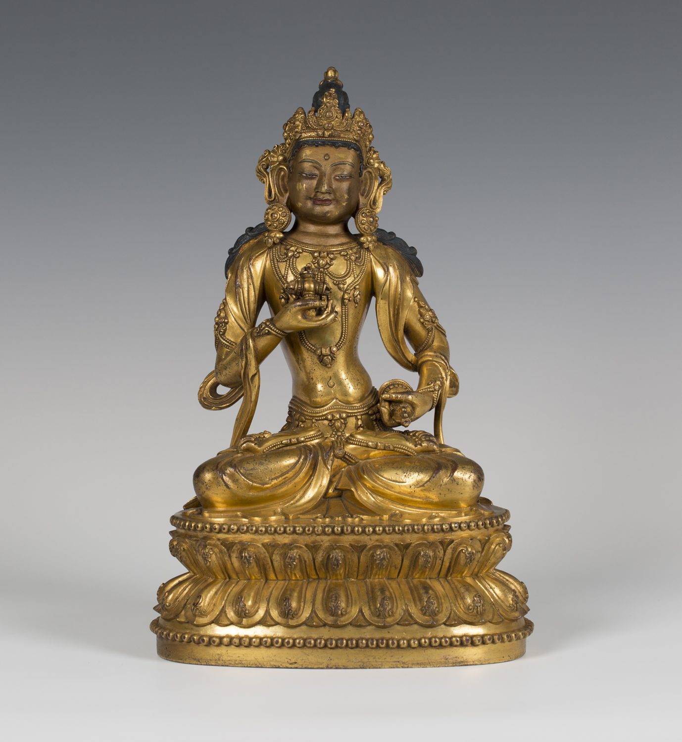 A Sino-Tibetan gilt bronze figure of a bodhisattva, mark of Yongle but ...