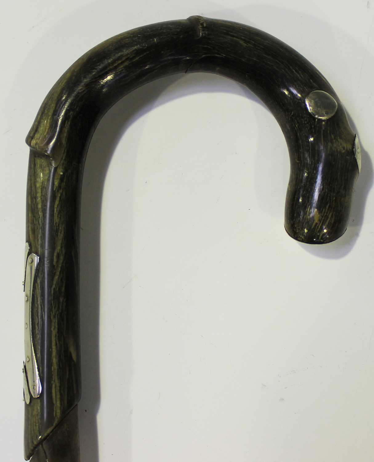 A Late 19th Century Sectional Horn Walking Stick The Curved Handle And