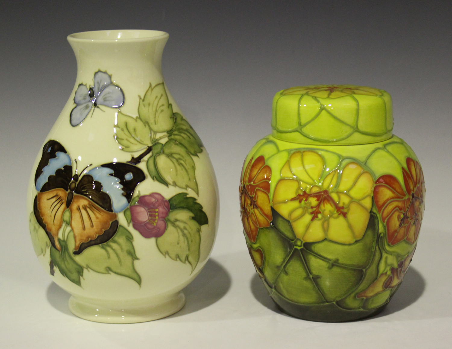 A Moorcroft pottery Nasturtium pattern ginger jar and cover, circa 1993 ...