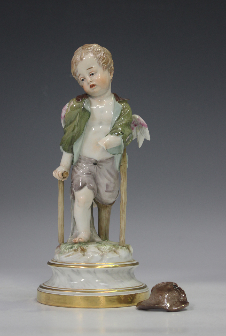 A Meissen figure of Cupid as a beggar, late 19th century, designed by ...