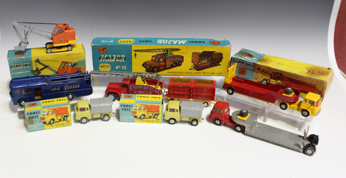 A small collection of Corgi Toys commercial vehicles, comprising a Gift ...
