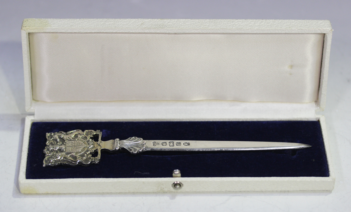 An Elizabeth II silver paperknife commemorating the Queen's Silver ...