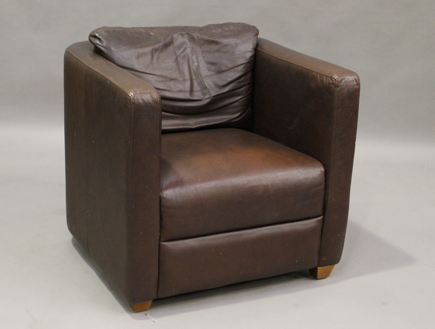 Marks and spencer brown leather tub chair