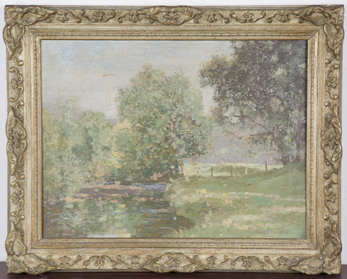 George Houston - River Landscape with Trees, early/mid-20th century oil ...