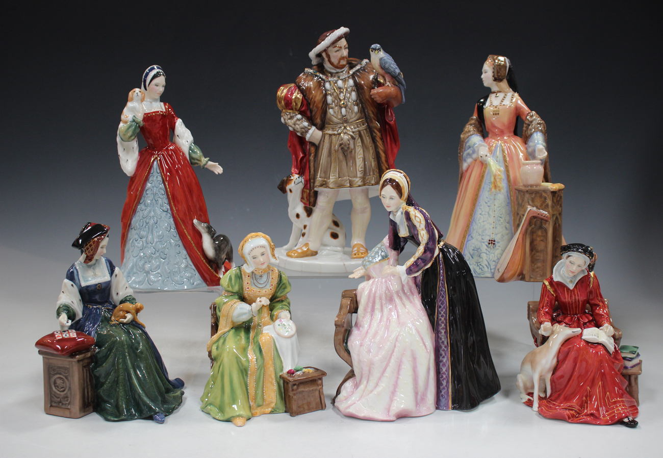 A Set Of Royal Doulton Henry Viii And His Six Wives Figures Comprising