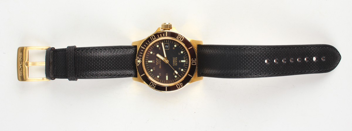 A Glycine Combat Automatic Sub 20 ATM gilt front and steel backed