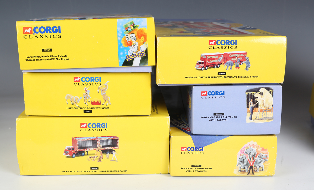 Nineteen Corgi Classics Chipperfields Circus vehicles, including